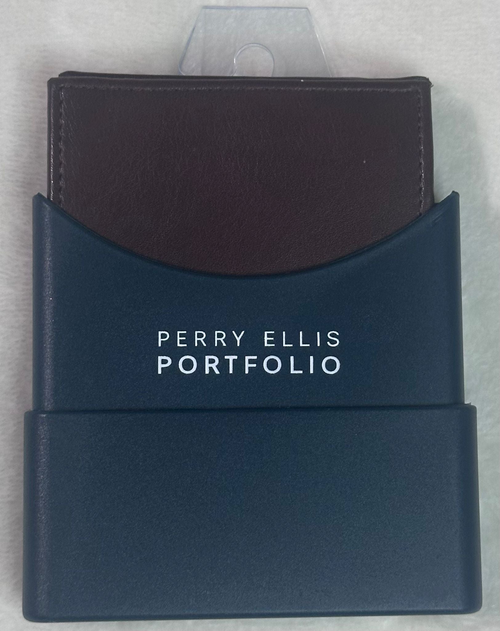 Cartera Perry Ellis Portfolio Piel Café Original - Hombre