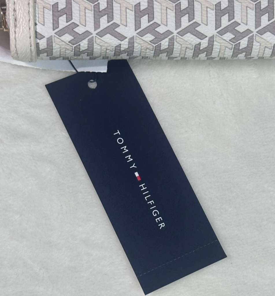 Cartera Tommy Hilfiger Monograma TH Blanca Original - Mujer