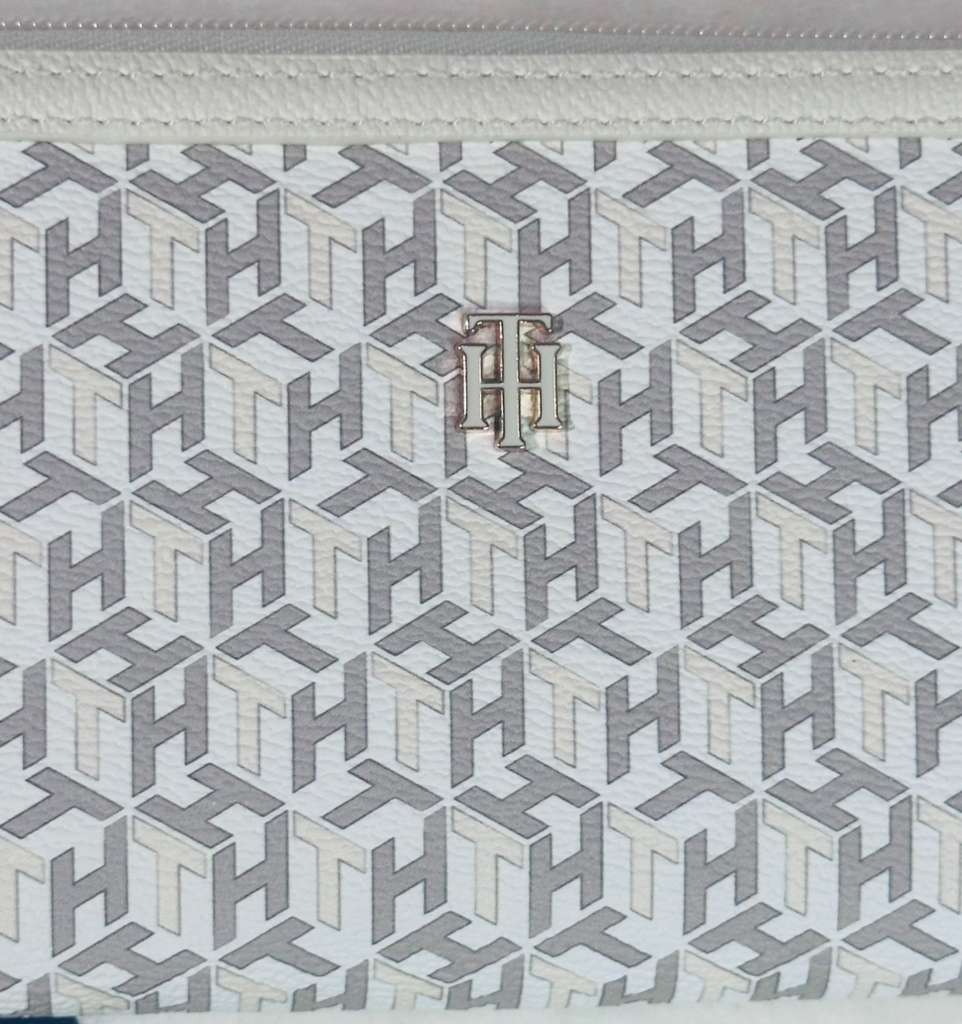 Cartera Tommy Hilfiger Monograma TH Blanca Original - Mujer