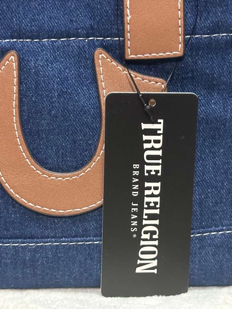 Bolsa True Religion Brand Jeans Denim Azul con Logo Herradura Original - Mujer