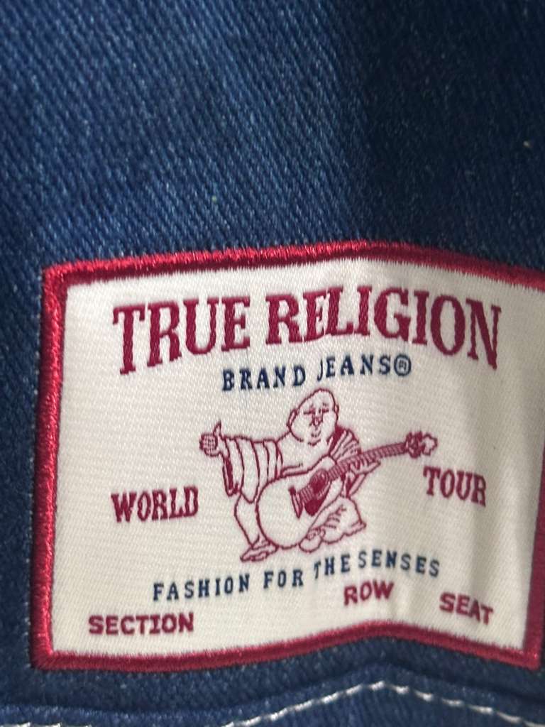 Bolsa True Religion Brand Jeans Denim Azul con Logo Herradura Original - Mujer