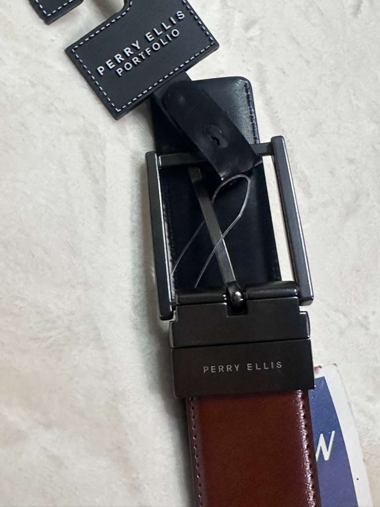 Cinturón Perry Ellis Portfolio Reversible Negro/Café Original - Hombre