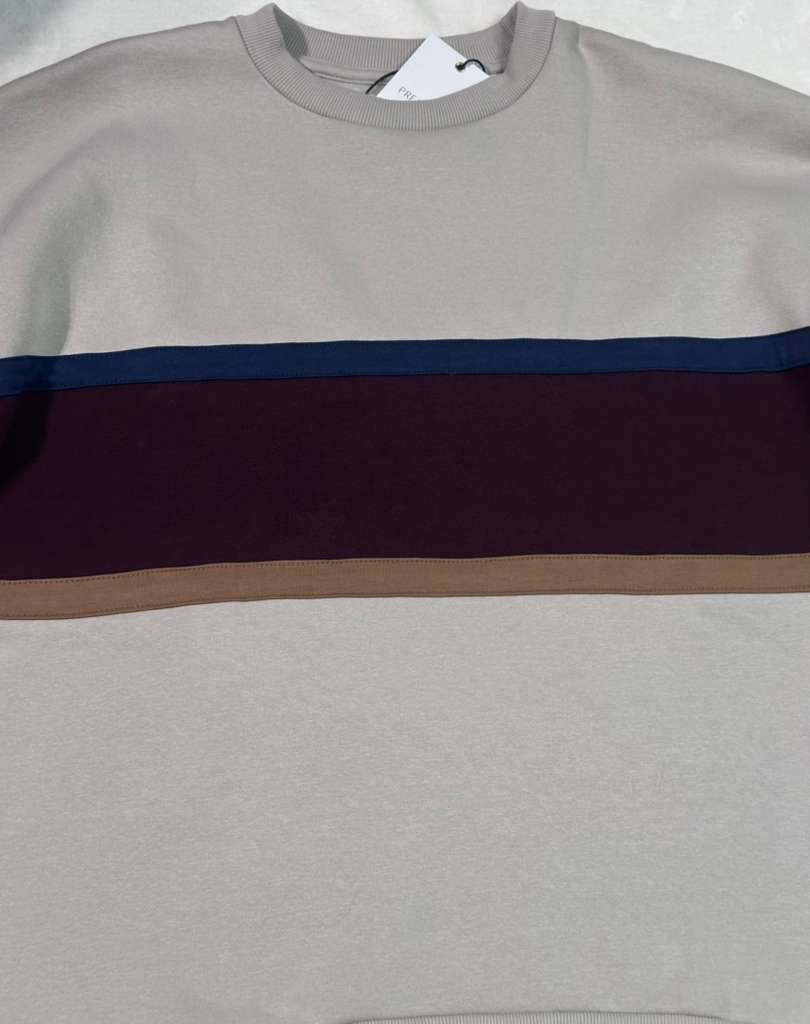 Sudadera Precedent Los Angeles Beige Franjas Hombre Talla M