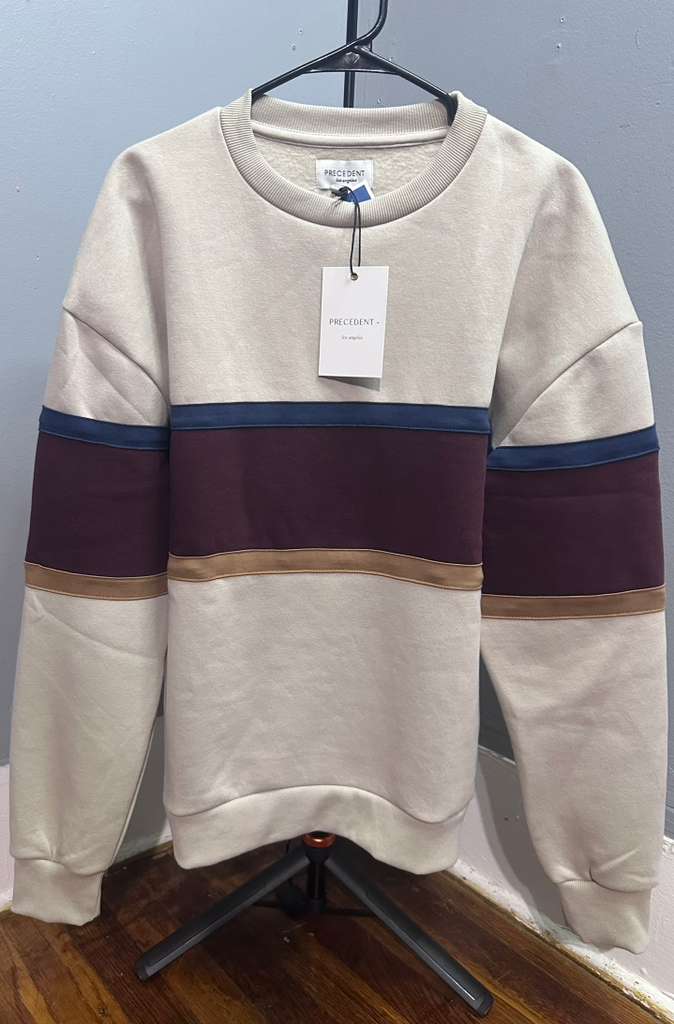 Sudadera Precedent Los Angeles Beige Franjas Hombre Talla M