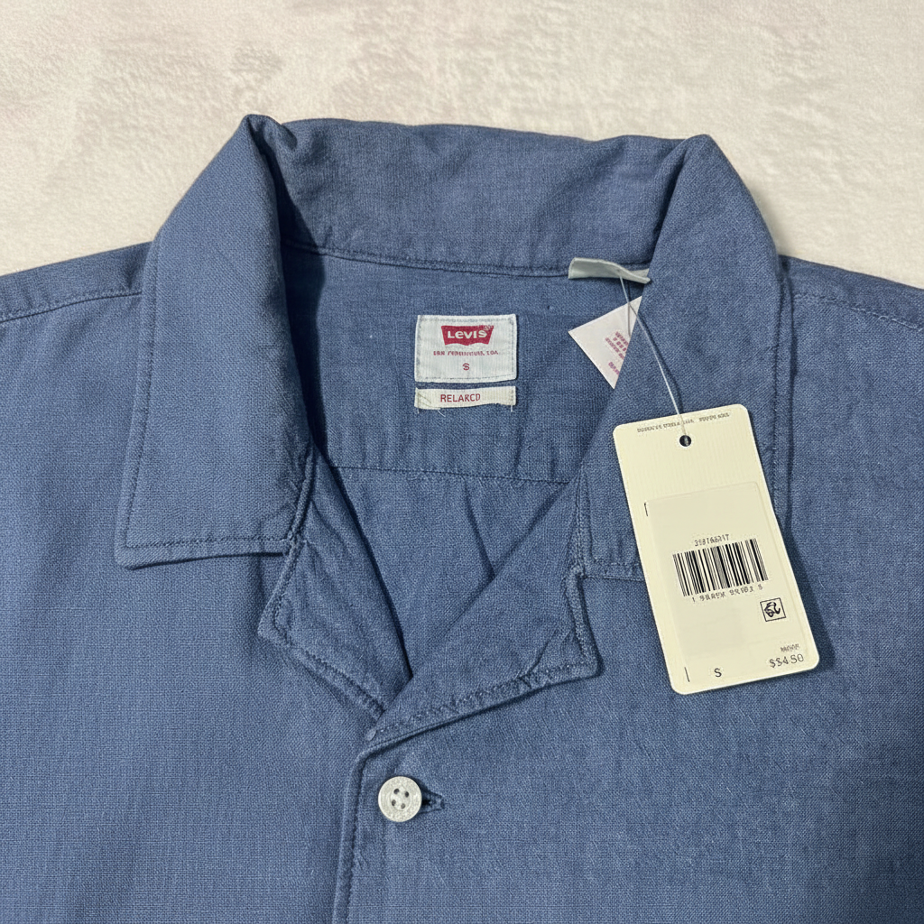 Camisa Levi's Relaxed Fit – Azul Manga Corta