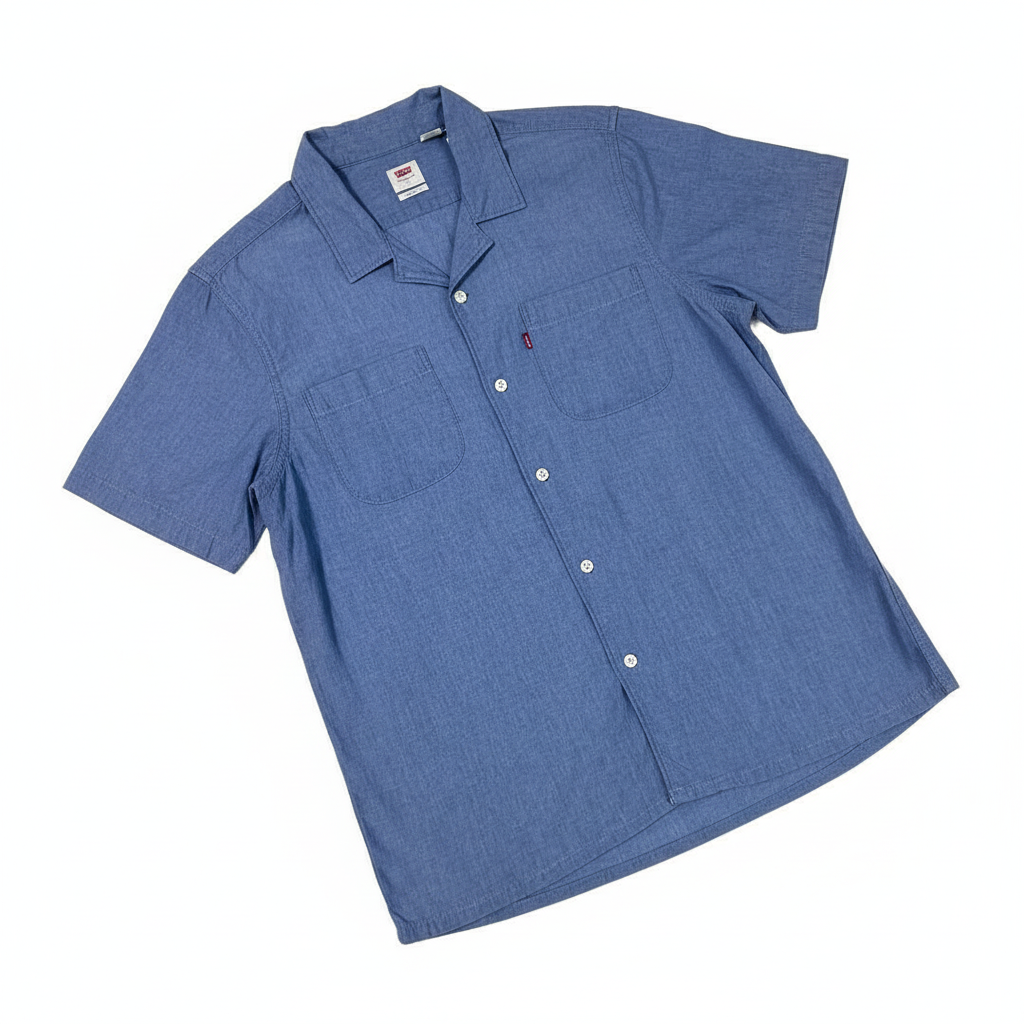 Camisa Levi's Relaxed Fit – Azul Manga Corta
