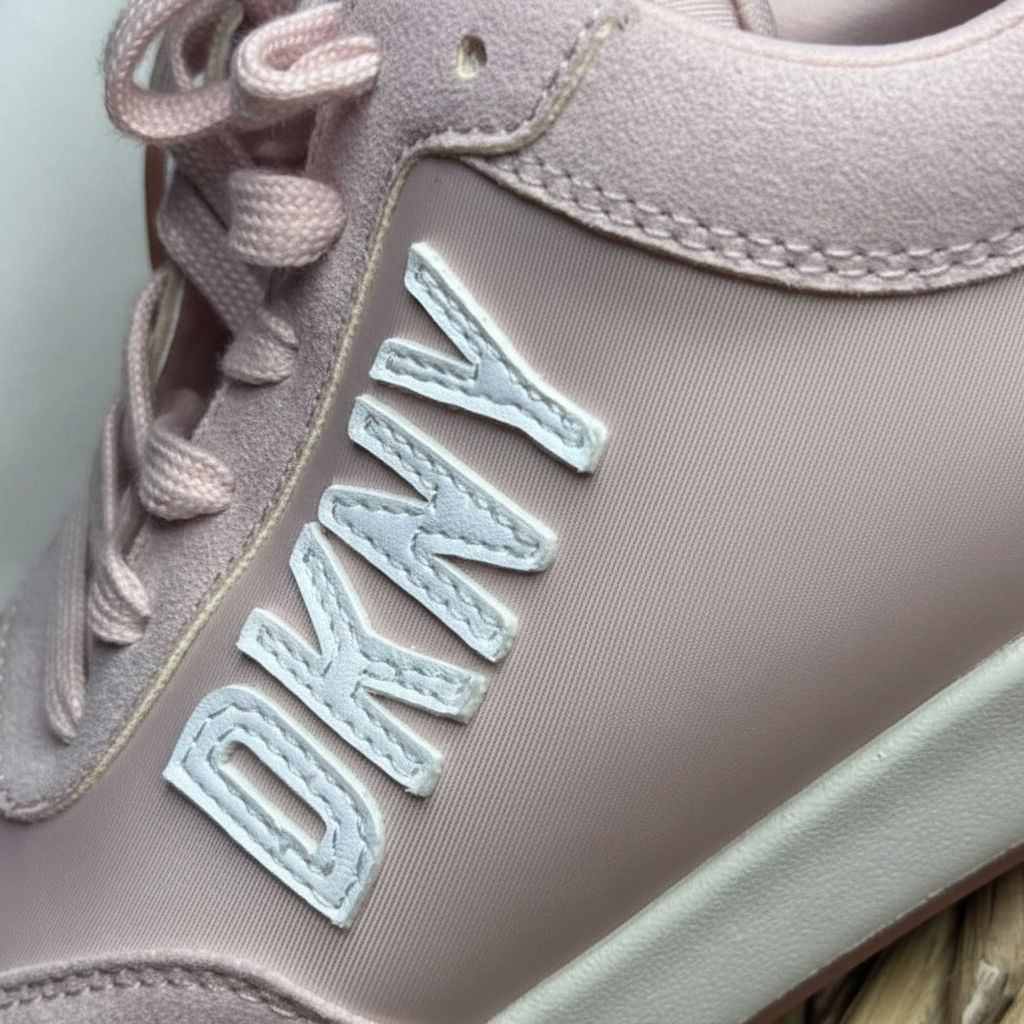 DKNY Tenis Rosa Blush - detalle logo