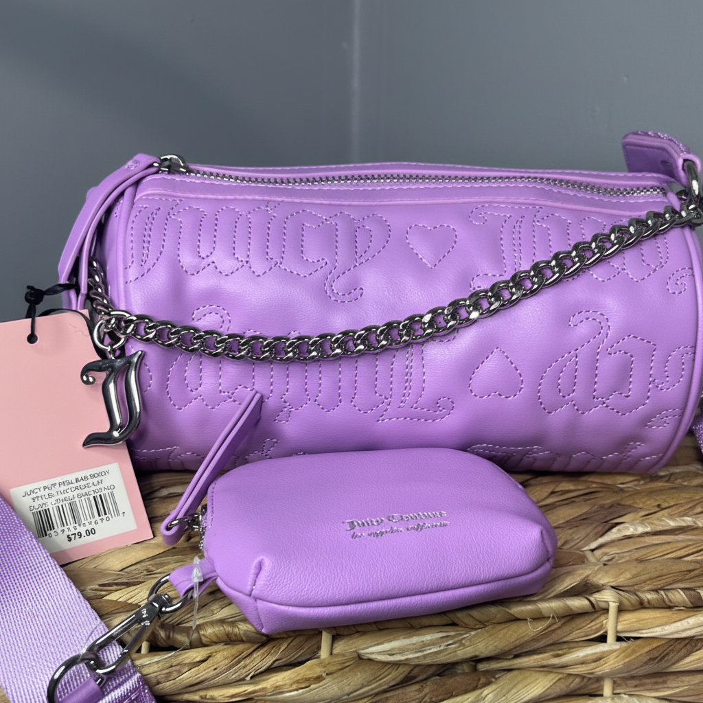 Juicy Couture Puff Roll Bag Xbody Violet - vista 3