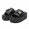 Sandalias DKNY Platform Monograma Negro Original - Mujer